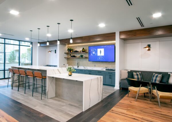 A kitchen space remodeled by commercial millworkers from Seven Trees Woodworking